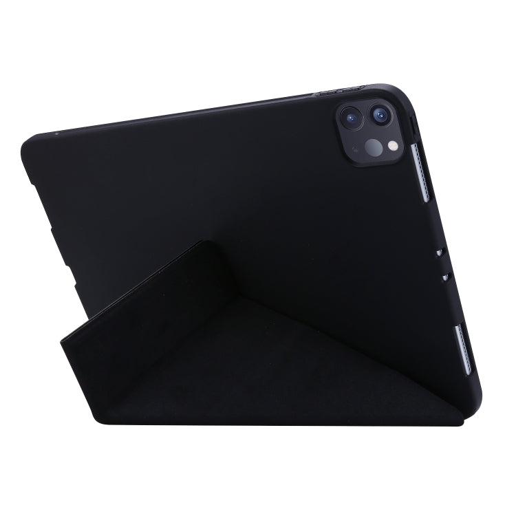 For iPad Pro 11 2022 / 2021 TPU Horizontal Deformation Flip Leather Tablet Case with Holder(Black) by buy2fix
