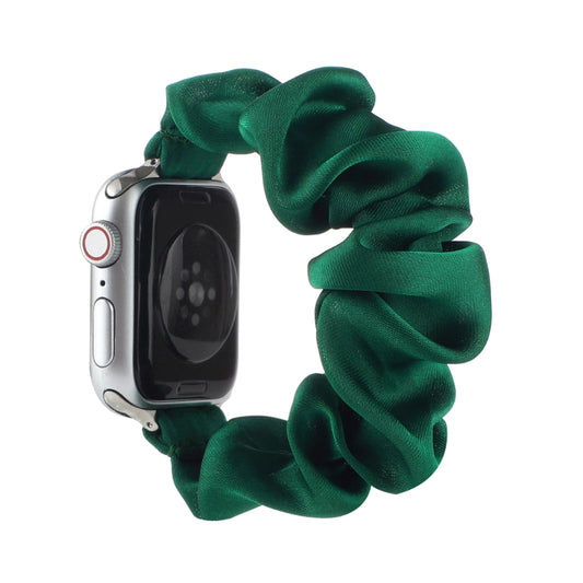 Scarf Hair Tie Watch Band For Apple Watch Ultra 49mm&Watch Ultra 2 49mm / Series 9&8&7 45mm / SE 3&SE 2&6&SE&5&4 44mm / 3&2&1 42mm(Dark Green) by buy2fix