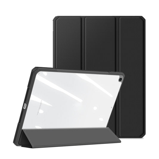 For iPad 10.2 2021 / 2020 / 2019 DUX DUCIS TOBY Series Shockproof PU Leather + PC + TPU Horizontal Flip Case with Holder & Pen Slot & Sleep / Wake-up Function(Black) by DUX DUCIS