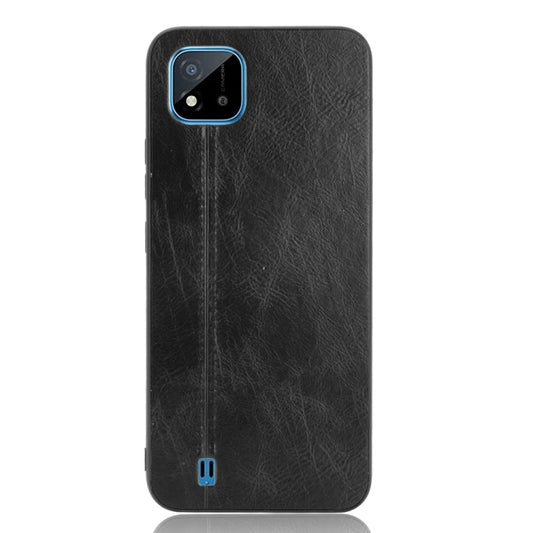 For OPPO Realme C11 2021 / Realme C20 Shockproof Sewing Cow Pattern Skin PC + PU + TPU Case(Black) by buy2fix