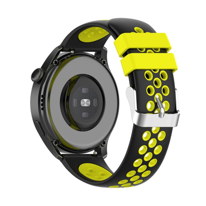 For Huawei Watch 3 / 3 Pro 22mm Two-color Silicone Watch Band(Black Yellow) by buy2fix