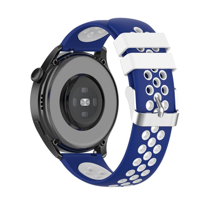 For Huawei Watch 3 / 3 Pro 22mm Two-color Silicone Watch Band(Blue White) by buy2fix