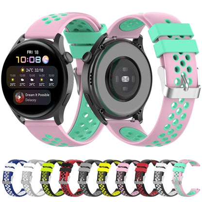 For Huawei Watch 3 / 3 Pro 22mm Two-color Silicone Watch Band(Black White) by buy2fix