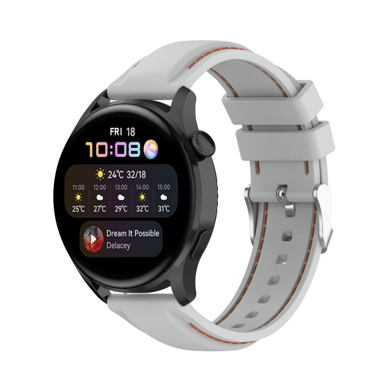 For Huawei Watch 3 / 3 Pro 22mm Silicone Watch Band(Light Grey) by buy2fix