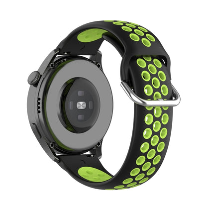 For Huawei Watch 3 / 3 Pro 22mm Sport Two-color Silicone Watch Band(Black Lime Green) by buy2fix