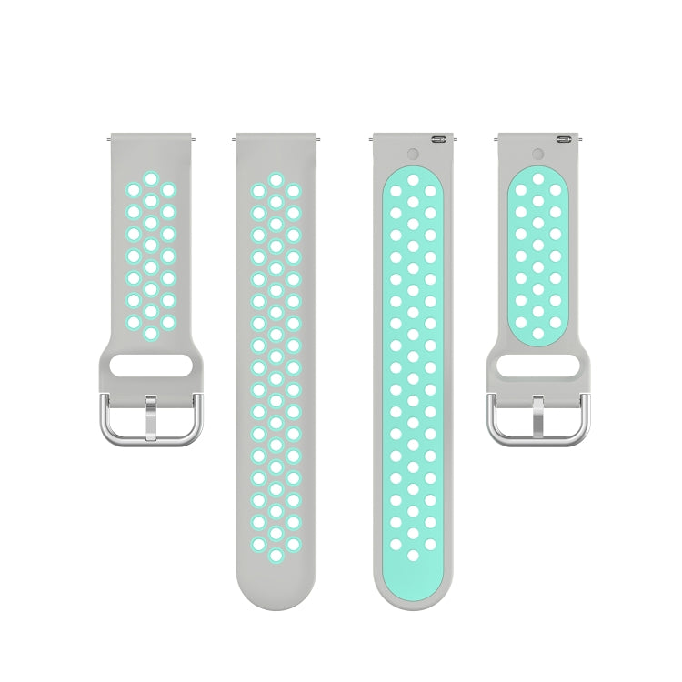 For Huawei Watch 3 / 3 Pro 22mm Sport Two-color Silicone Watch Band(Grey Mint Green) by buy2fix