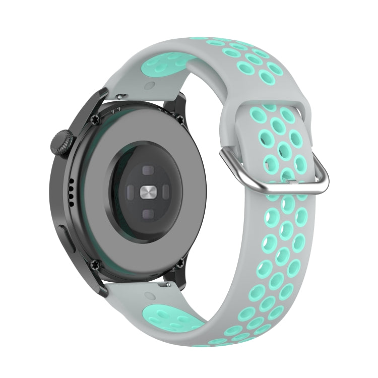 For Huawei Watch 3 / 3 Pro 22mm Sport Two-color Silicone Watch Band(Grey Mint Green) by buy2fix