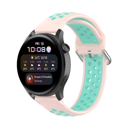 For Huawei Watch 3 / 3 Pro 22mm Sport Two-color Silicone Watch Band(Light Pink Mint Green) by buy2fix