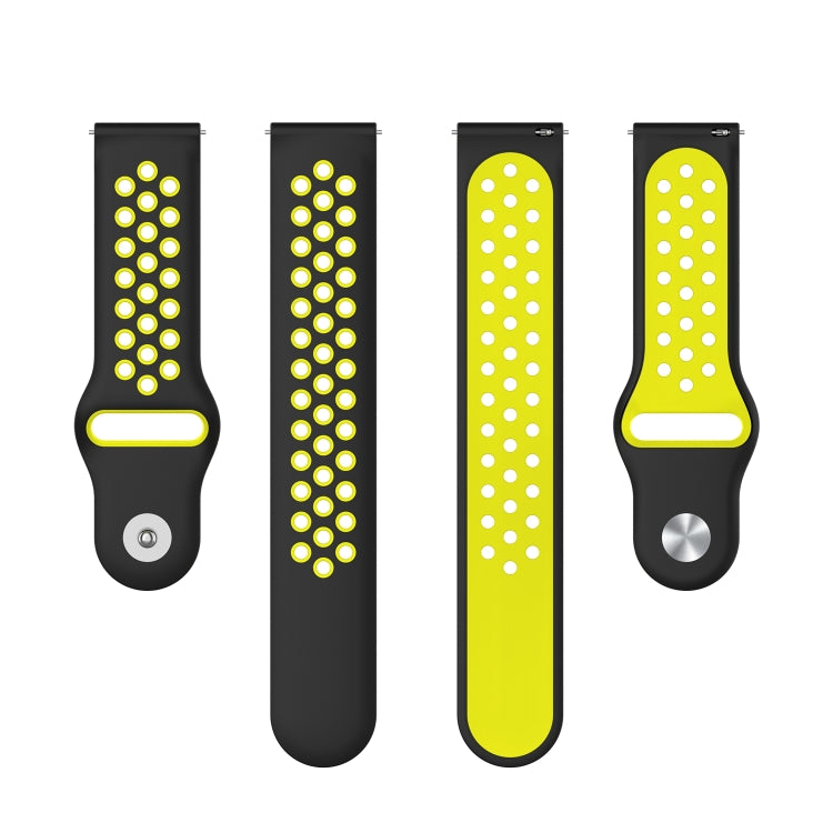 For Huawei Watch 3 / 3 Pro 22mm Two-color Silicone Watch Band(Black Yellow) by buy2fix