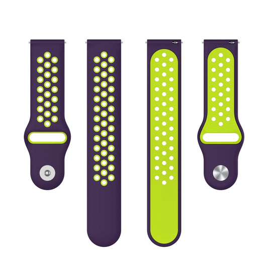 For Huawei Watch 3 / 3 Pro 22mm Two-color Silicone Watch Band(Purple Lime Green) by buy2fix