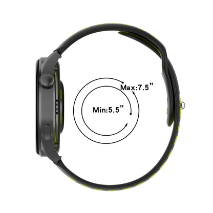 For Huawei Watch 3 / 3 Pro 22mm Two-color Silicone Watch Band(Black Grey) by buy2fix