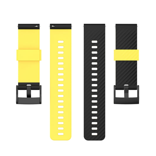 For Suunto 7 24mm Two-color Silicone Watch Band(Black Yellow) by buy2fix