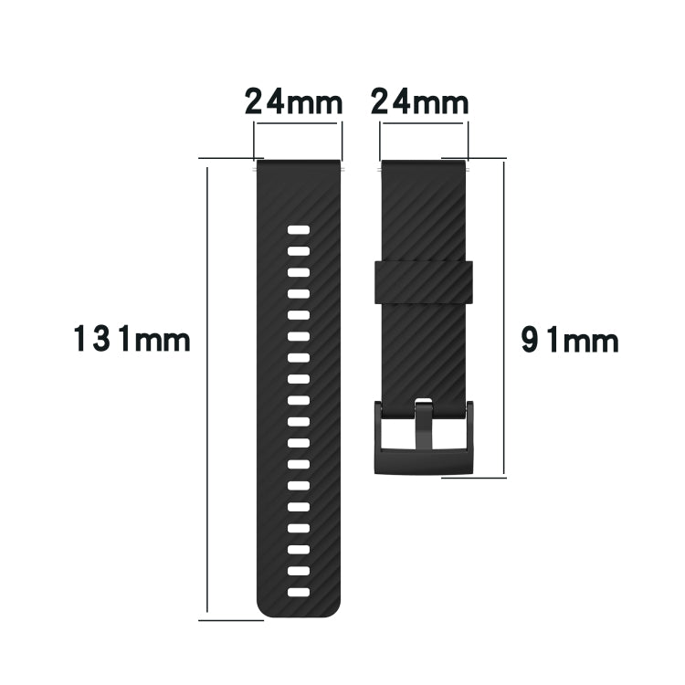 For Suunto 7 24mm Two-color Silicone Watch Band(Orange Black) -  by buy2fix | Online Shopping UK | buy2fix