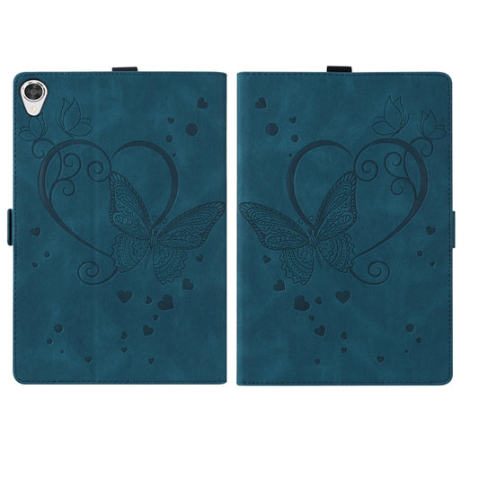 For Lenovo Tab M8(HD) / M8(FHD) TB-8505F Love Butterfly Pattern Horizontal Flip Leather Case with Holder(Blue) by buy2fix