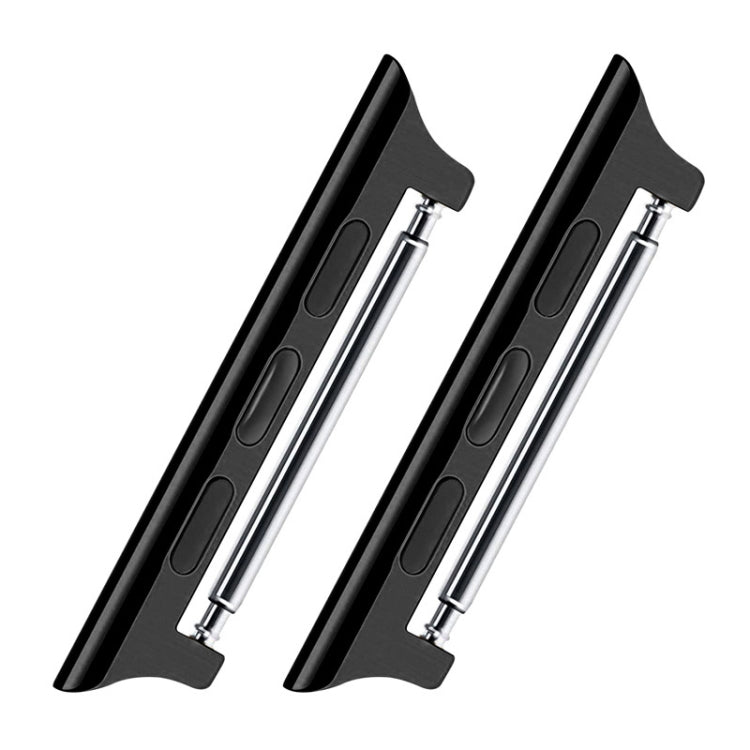 2 PCS Watchbands Stainless Steel Acoustic Ear Connector, Width: 22mm For Apple Watch Series 6 & SE & 5 & 4 44mm / 3 & 2 & 1 42mm(Black) by buy2fix