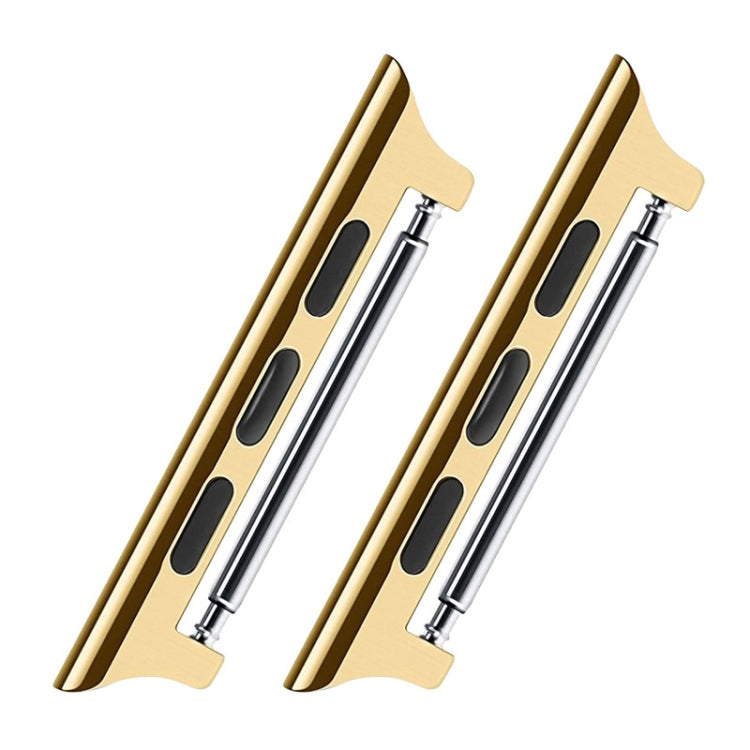2 PCS Watchbands Stainless Steel Acoustic Ear Connector, Width: 22mm For Apple Watch Series 6 & SE & 5 & 4 44mm / 3 & 2 & 1 42mm(Gold) by buy2fix