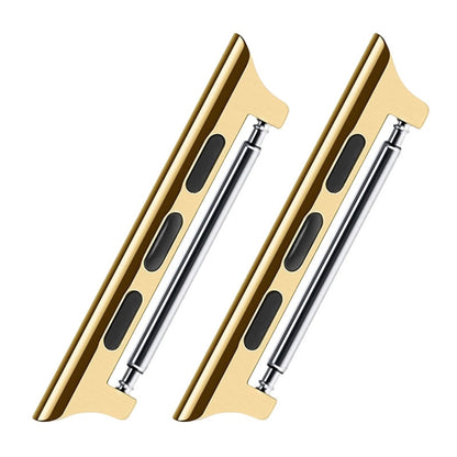 2 PCS Watchbands Stainless Steel Acoustic Ear Connector, Width: 22mm For Apple Watch Series 6 & SE & 5 & 4 44mm / 3 & 2 & 1 42mm(Gold) by buy2fix