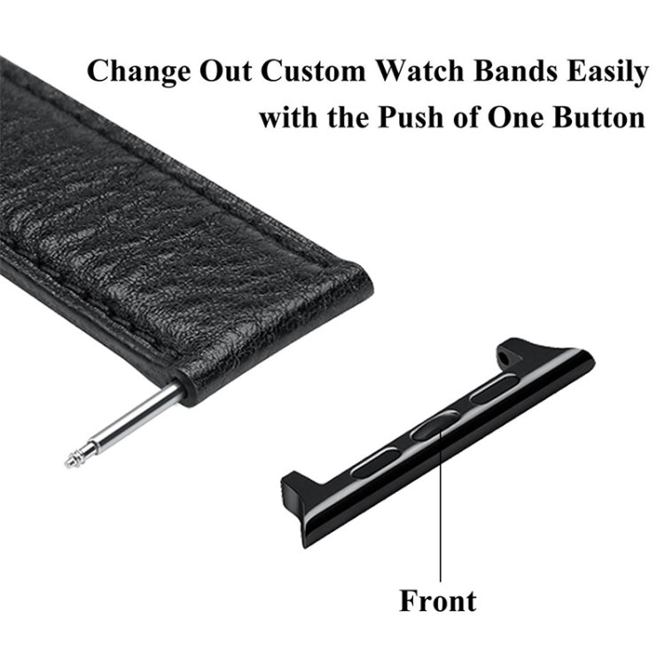 2 PCS Watchbands Stainless Steel Acoustic Ear Connector, Width: 22mm For Apple Watch Series 6 & SE & 5 & 4 44mm / 3 & 2 & 1 42mm(Black) by buy2fix