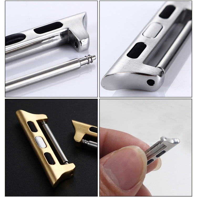 2 PCS Watchbands Stainless Steel Acoustic Ear Connector, Width: 22mm For Apple Watch Series 6 & SE & 5 & 4 44mm / 3 & 2 & 1 42mm(Black) by buy2fix