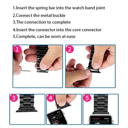 2 PCS Watchbands Stainless Steel Acoustic Ear Connector, Width: 22mm For Apple Watch Series 6 & SE & 5 & 4 44mm / 3 & 2 & 1 42mm(Black) by buy2fix