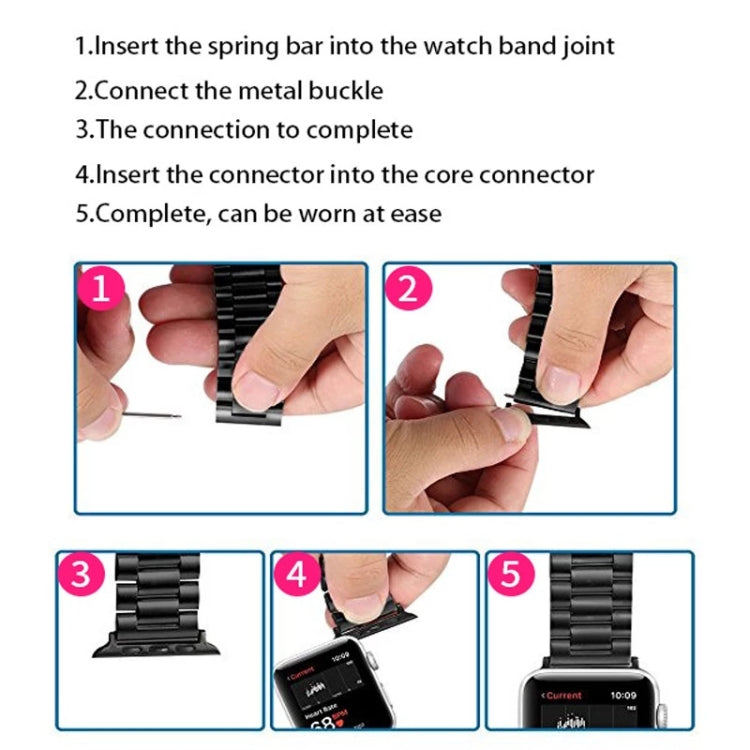 2 PCS Watchbands Stainless Steel Acoustic Ear Connector, Width: 22mm For Apple Watch Series 6 & SE & 5 & 4 44mm / 3 & 2 & 1 42mm(Gold) by buy2fix