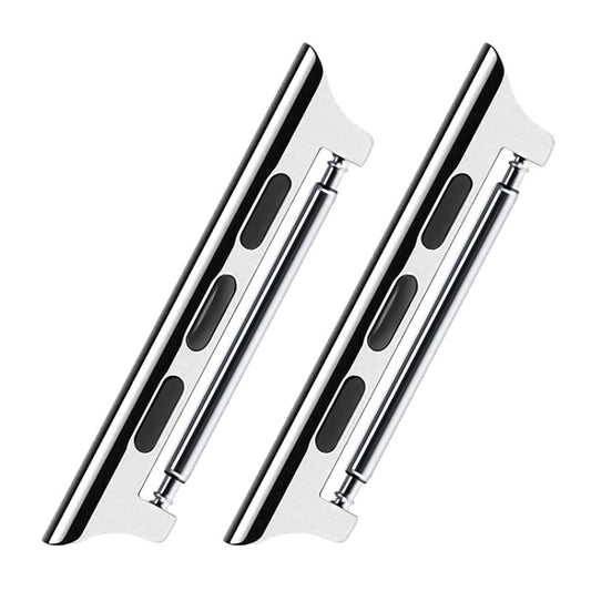 2 PCS Watchbands Stainless Steel Acoustic Ear Connector, Width: 24mm For Apple Watch Series 6 & SE & 5 & 4 44mm / 3 & 2 & 1 42mm(Silver) by buy2fix