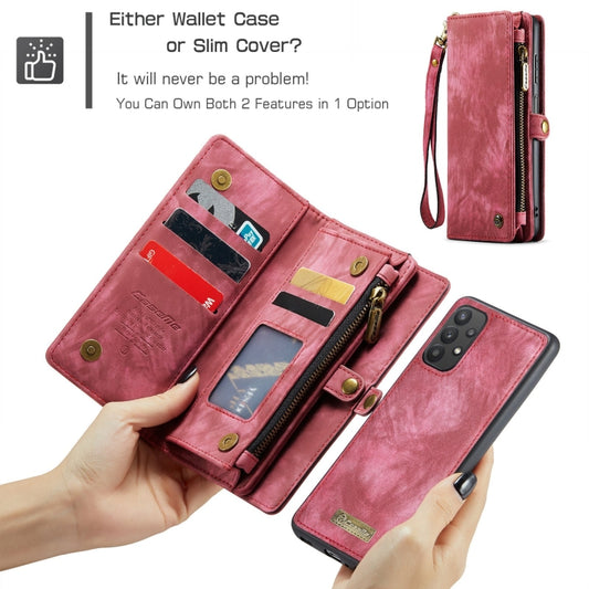 For Samsung Galaxy A32 5G CaseMe Detachable Multifunctional Horizontal Flip Leather Phone Case(Red) by CaseMe