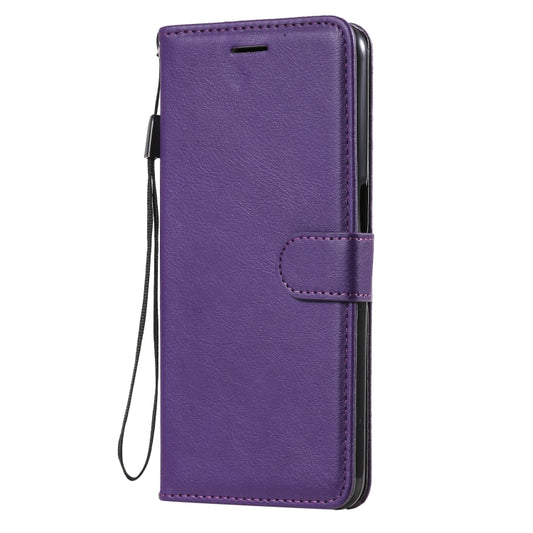 For OPPO A93 5G / A54 5G / A74 5G Solid Color Horizontal Flip Protective Leather Case with Holder & Card Slots & Wallet & Photo Frame & Lanyard(Purple) by buy2fix