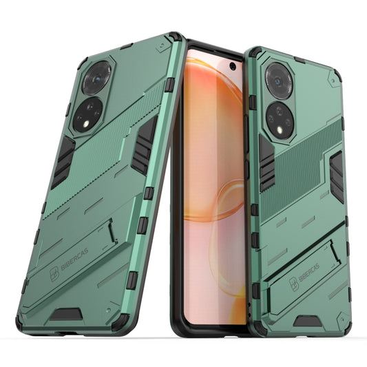 For Honor 50 Punk Armor 2 in 1 PC + TPU Shockproof Case with Invisible Holder(Green) by buy2fix
