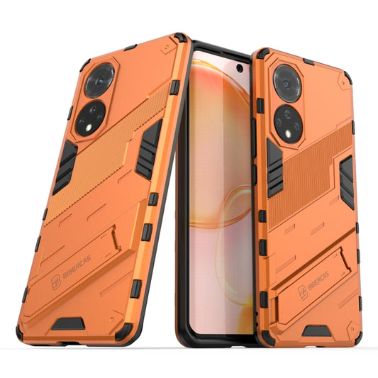 For Honor 50 Punk Armor 2 in 1 PC + TPU Shockproof Case with Invisible Holder(Orange) by buy2fix