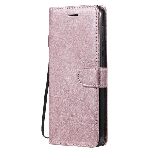 For Motorola Moto E7 Power Solid Color Horizontal Flip Protective Leather Case with Holder & Card Slots & Wallet & Photo Frame & Lanyard(Rose Gold) by buy2fix