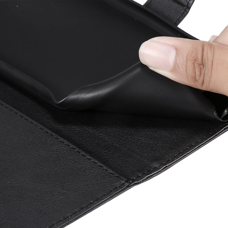 For Samsung Galaxy A22 5G Solid Color Horizontal Flip Protective Leather Case with Holder & Card Slots & Wallet & Photo Frame & Lanyard(Black) by buy2fix