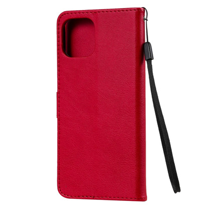 For Xiaomi Mi 11 Lite Solid Color Horizontal Flip Protective Leather Case with Holder & Card Slots & Wallet & Photo Frame & Lanyard(Red) by buy2fix