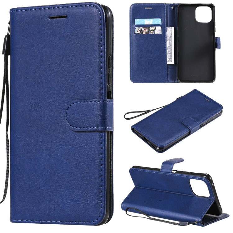 For Xiaomi Mi 11 Lite Solid Color Horizontal Flip Protective Leather Case with Holder & Card Slots & Wallet & Photo Frame & Lanyard(Blue) by buy2fix
