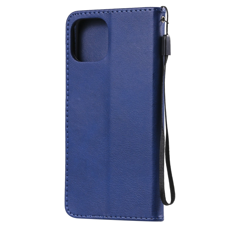 For Xiaomi Mi 11 Lite Solid Color Horizontal Flip Protective Leather Case with Holder & Card Slots & Wallet & Photo Frame & Lanyard(Blue) by buy2fix