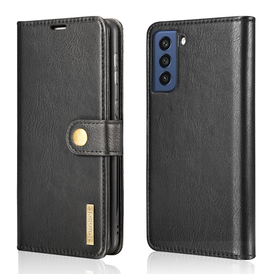 For Samsung Galaxy S21 FE DG.MING Crazy Horse Texture Flip Detachable Magnetic Leather Case with Holder & Card Slots & Wallet(Black) by DG.MING