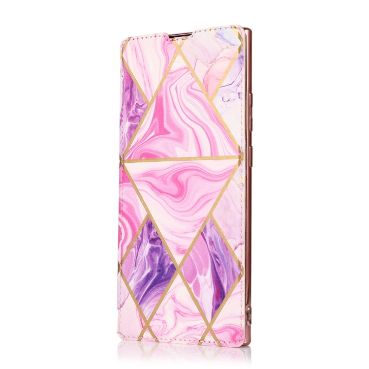 For Samsung Galaxy Note20 Ultra Bronzing Plating PU + TPU Horizontal Flip Leather Case with Holder & Card Slot(Pink Purple) by buy2fix