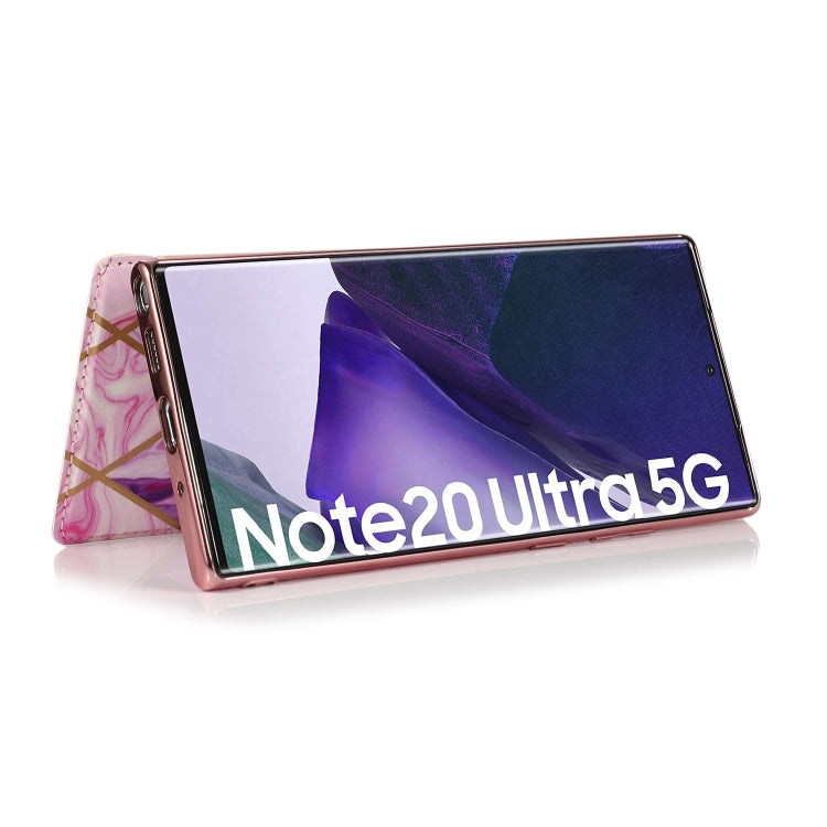 For Samsung Galaxy Note20 Ultra Bronzing Plating PU + TPU Horizontal Flip Leather Case with Holder & Card Slot(Pink Purple) by buy2fix