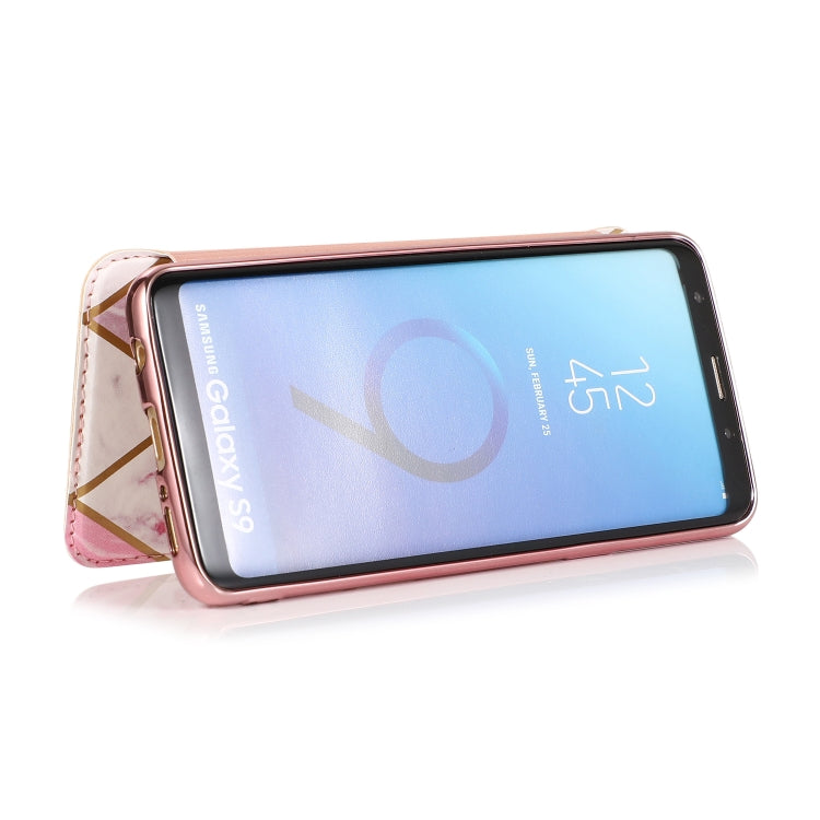 For Samsung Galaxy S9 Bronzing Plating PU + TPU Horizontal Flip Leather Case with Holder & Card Slot(Pink White) by buy2fix