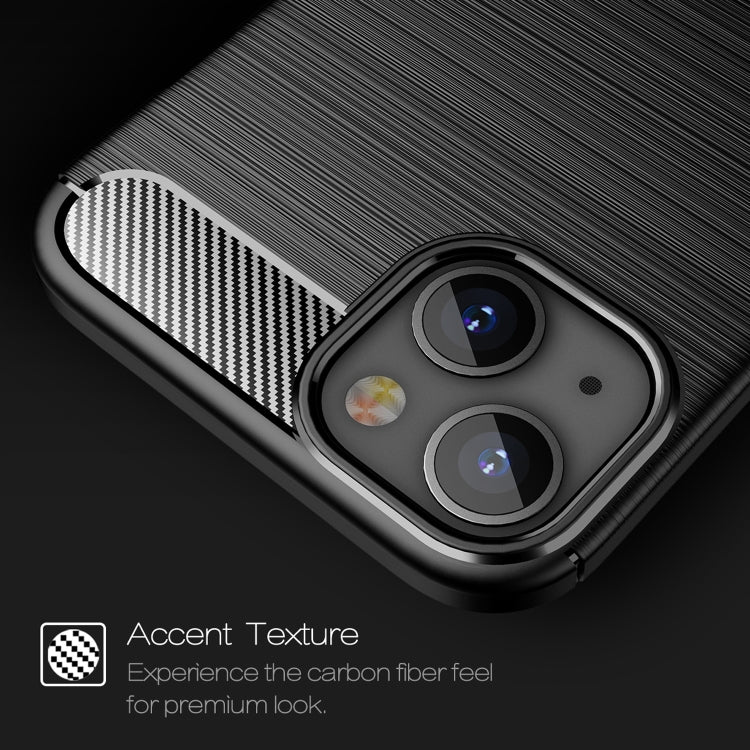 For iPhone 13 Brushed Texture Carbon Fiber TPU Case(Black) by buy2fix