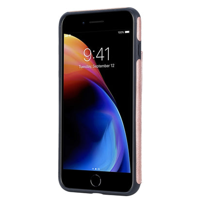 For iPhone 8 Plus / 7 Plus Solid Color Double Buckle Zipper Shockproof Protective Case(Rose Gold) by buy2fix