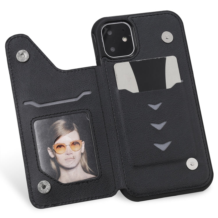 For iPhone 11 Solid Color Double Buckle Zipper Shockproof Protective Case(Black) by buy2fix