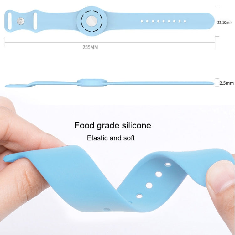 Anti-scratch Shockproof Silicone Bracelet Strap Protective Cover Case For AirTag(Denim Blue) by buy2fix