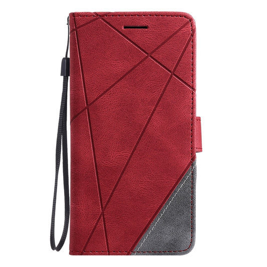 For OPPO Realme 8 4G Skin Feel Splicing Horizontal Flip Leather Case with Holder & Card Slots & Wallet & Photo Frame(Red) by buy2fix