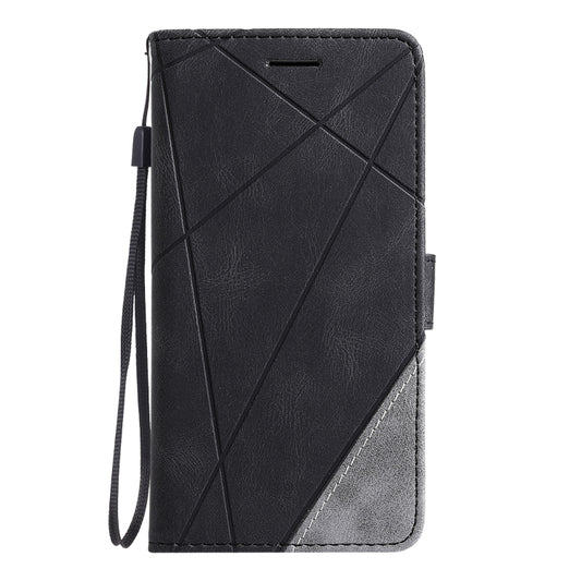 For OPPO Reno5 5G Skin Feel Splicing Horizontal Flip Leather Case with Holder & Card Slots & Wallet & Photo Frame(Black) by buy2fix