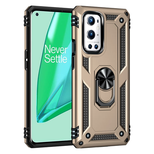 For OnePlus 9 Pro Shockproof TPU + PC Protective Case with 360 Degree Rotating Holder(Gold) by buy2fix