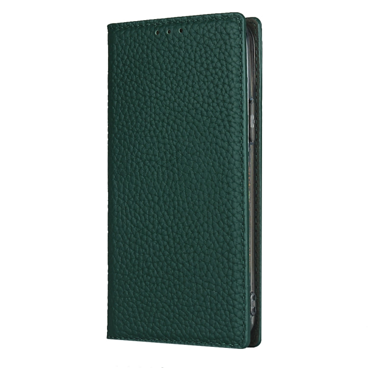 For iPhone 12 / 12 Pro Litchi Genuine Leather Phone Case(Green) by buy2fix