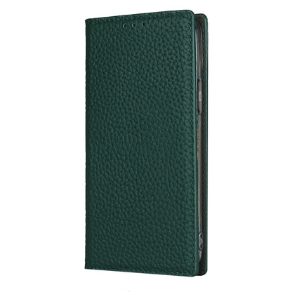 For iPhone 12 / 12 Pro Litchi Genuine Leather Phone Case(Green) by buy2fix