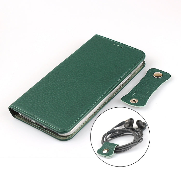 For iPhone 12 / 12 Pro Litchi Genuine Leather Phone Case(Green) by buy2fix