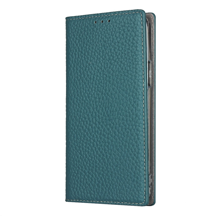 For iPhone 12 / 12 Pro Litchi Genuine Leather Phone Case(Sky Blue) by buy2fix